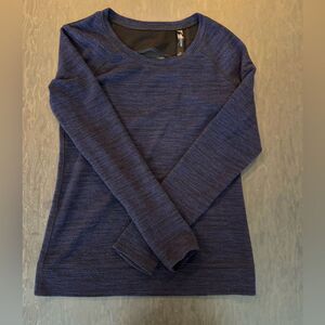 Navy heathered sweatshirt with cutout back